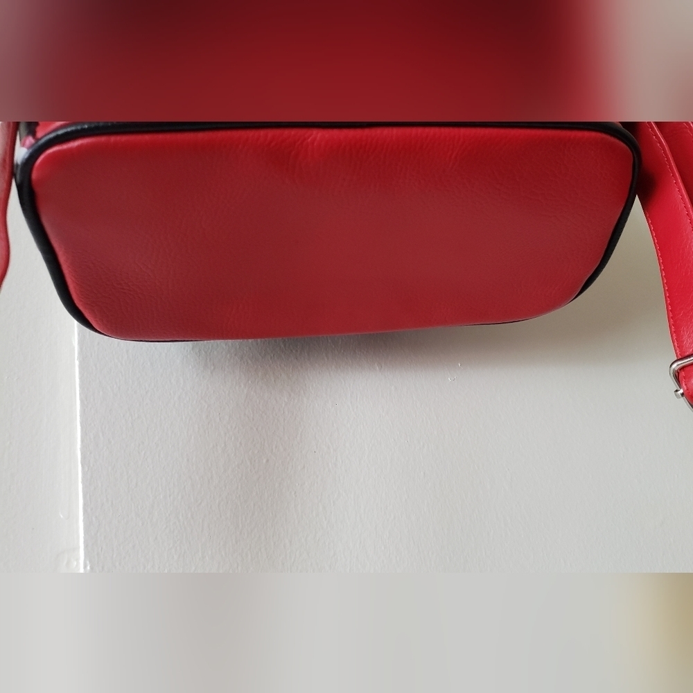 Disney Parks Minnie Mouse Bows Mini Backpack Red Black Travel Bag - Picture 4 of 7